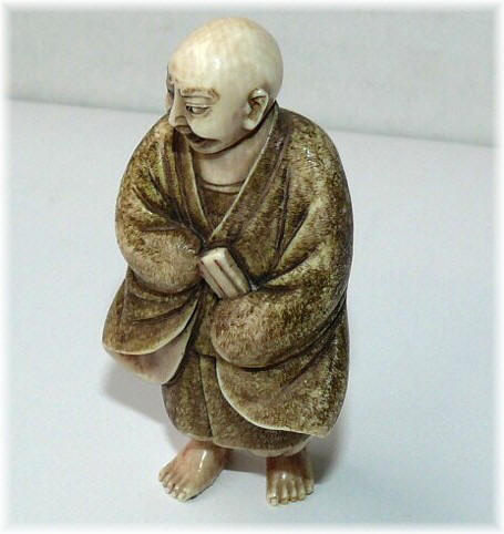 антикварная японская нецке Монах, 1900-1920-е гг.