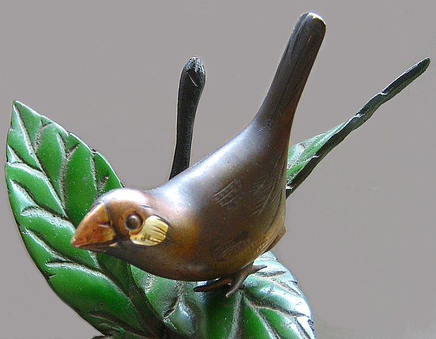 интерьерная композиция Птичка на ветке, бронза, Япония, 1930-е гг.