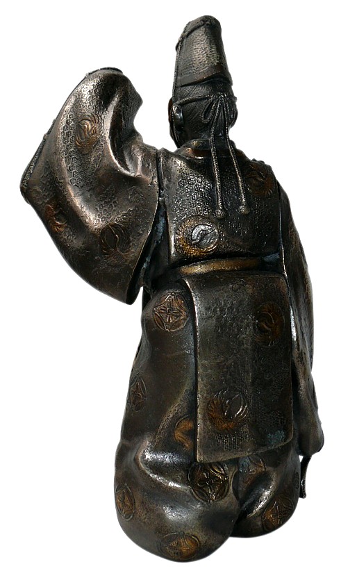 японский антиквариат: бронзовая статуэтка Актер театра Но, 1900-е гг.