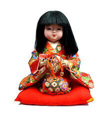 Девочка с шелковой сумочкой, японская интерьерная кукла, 1970-80-е гг.
