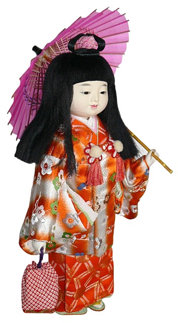 Девочка с зонтиком, японская кукла, 1960-е гг.