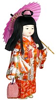 Девочка с зонтиком, японская интерьерная кукла, 1960-е гг.