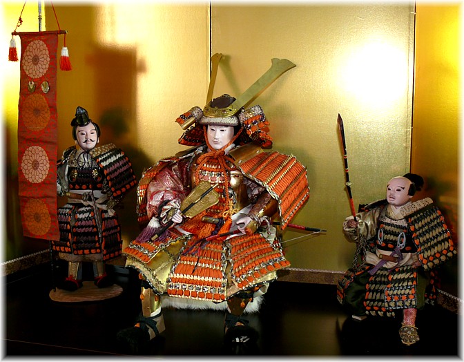 японские антикварные куклы самураи