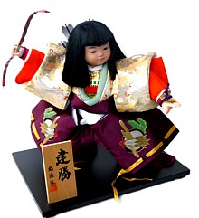 Самурай с луком в руке, японская традиционная кукла