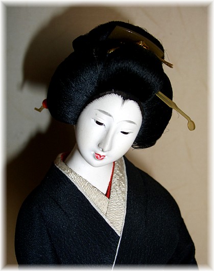 гейша, японская антикварная интерьерная кукла