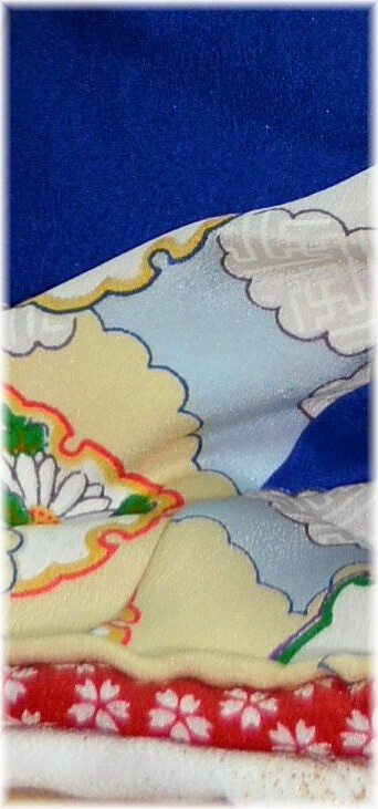 авторская роспись на шелке японского кимоно