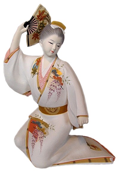 японская статуэтка Девушка, танцующая с веером