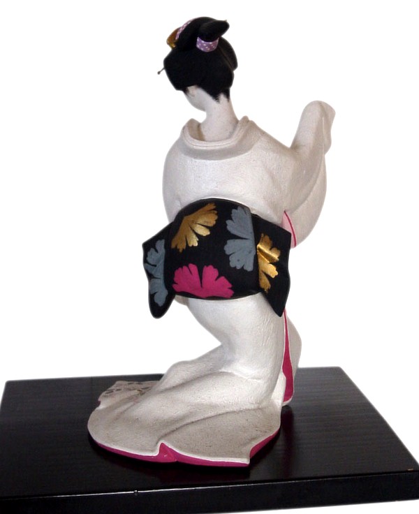 Японка в светлом кимоно, статуэтка из керамики, Япония, 1950-е гг