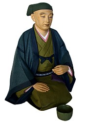японский мастер чайной церемонии, статуэтка из керамики. Япония, 1950-е гг.
