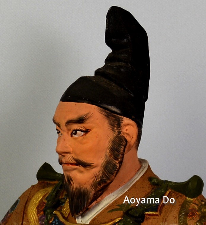 японское искусство: фигура военачальника эпохи Сэнгоку, керамика, роспись, 1950-е гг.