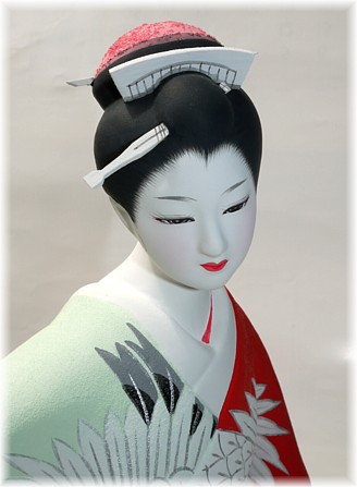 танцовщица с веером, японская статуэтка Хаката