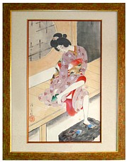 японская картина в стиле шин-ханга