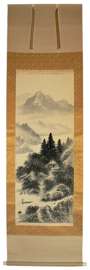 японская картина Пейзаж в горах, 1950-е гг.