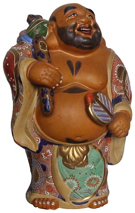 японский антиквариат: фаянсовая фигура Хотея, одного из семи Богов Счастья. Японский интернет-магазин Интериа Японика