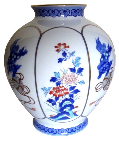 японская фарфоровая ваза с росписью. Интернет-магазин Мега Джапан