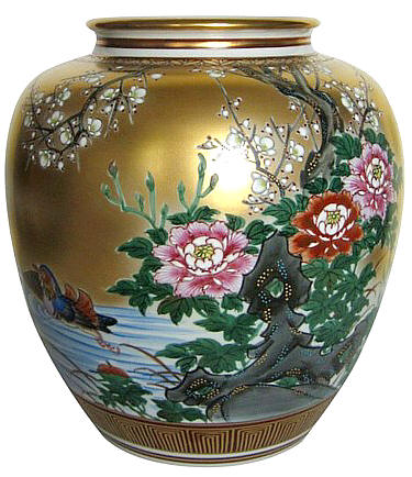 Японская фарфоровая антикварная ваза с круговой росписью, 1930-е гг