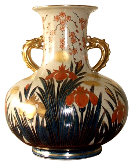 японский антиквариат: фарфоровая ваза Сацума. Интериа Японика