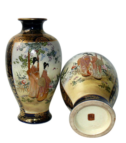 японская фарфоровая ваза Сацума, конец эпохи Эдо