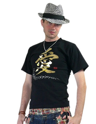 футболка мужская с золотым иероглифом