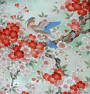 рисунок ткани шелкового кимоно