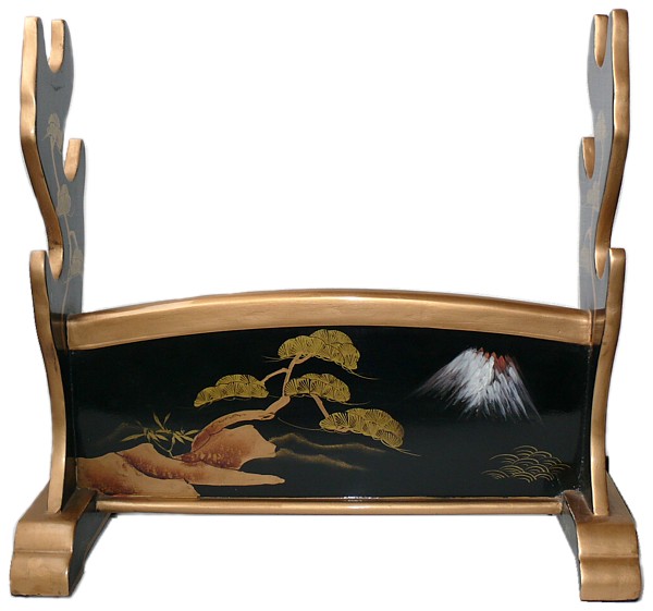 антикварная японская подставка для трех мечей
