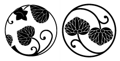 самурайский фамильный герб с изображением растения аой