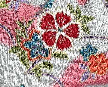 японская сумочка для кимоно, деталь ткани