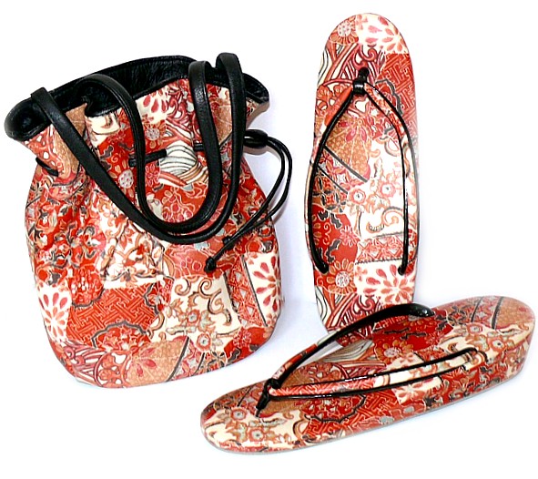набор для кимоно: сумочка и обувь, 1960-е гг. Винтаж