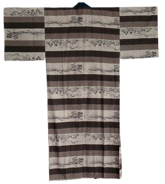 традиционное мужское кимоно, 1940-50-е гг,
