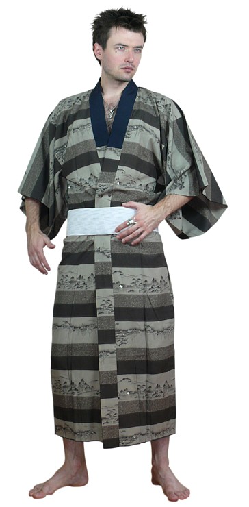 традиционное мужское кимоно, 1940-50-е гг,