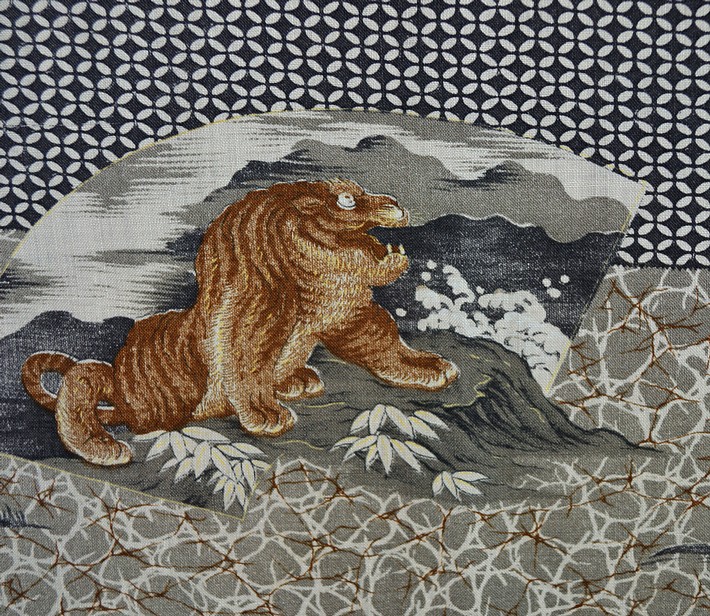 рисунок ткани японского мужского старинного кимоно