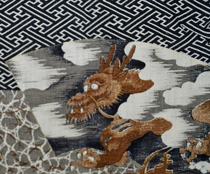 рисунок ткани японского мужского старинного кимоно