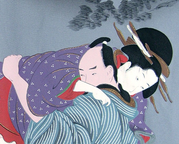 деталь росписи на спинке японского кимоно
