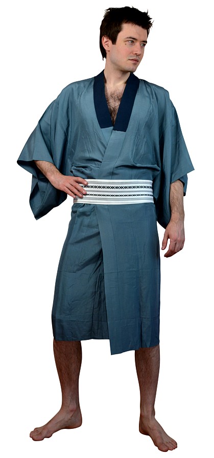 японское  шелковое мужское кимоно, 1950-е гг.