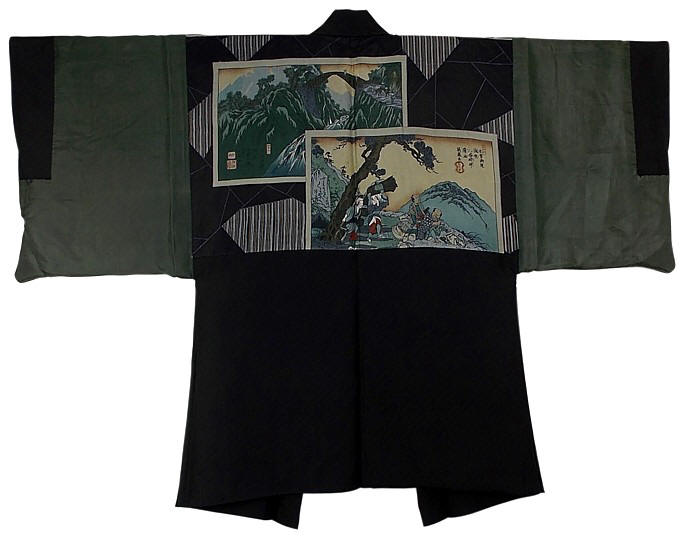 дизайн подкладки мужского японского антикварного хаори