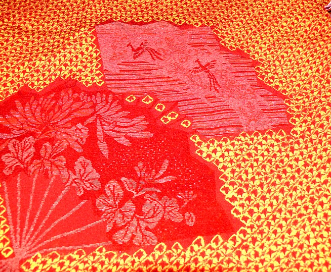 деталь дизайна ткани японского шелкового хаори