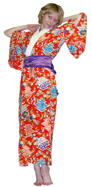 японское кимоно и поя оби