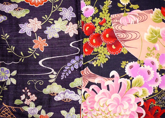 два части ткани кимоно