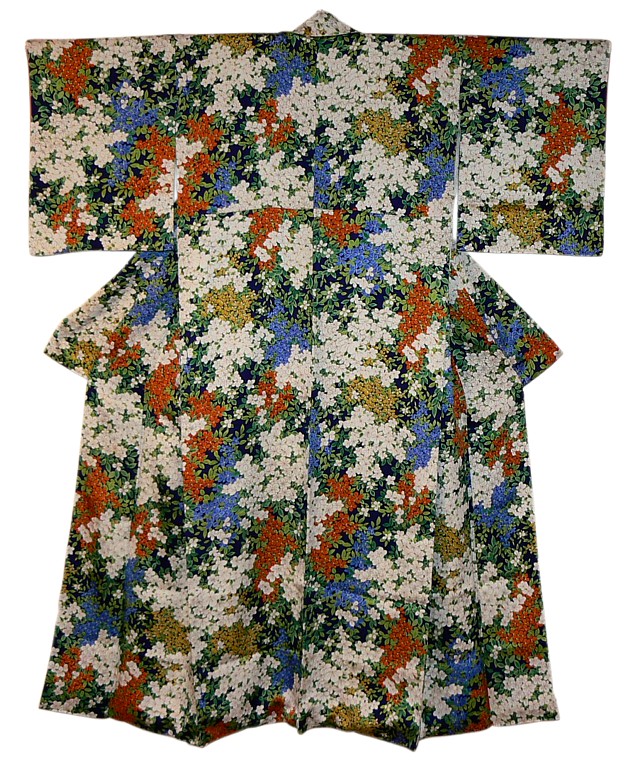 японское шелковое женское кимоно, 1950- е гг.