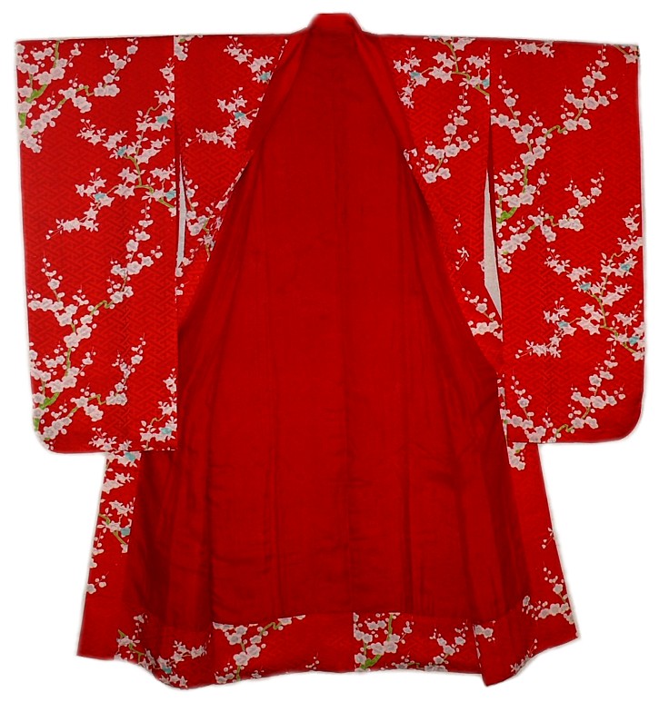 японское традиционное шелковое жеснкое кимоно, подкладка