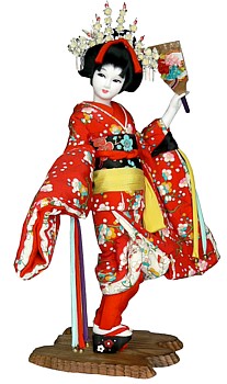 старинная японская интерьерная кукла изображаюэая МАЙКО