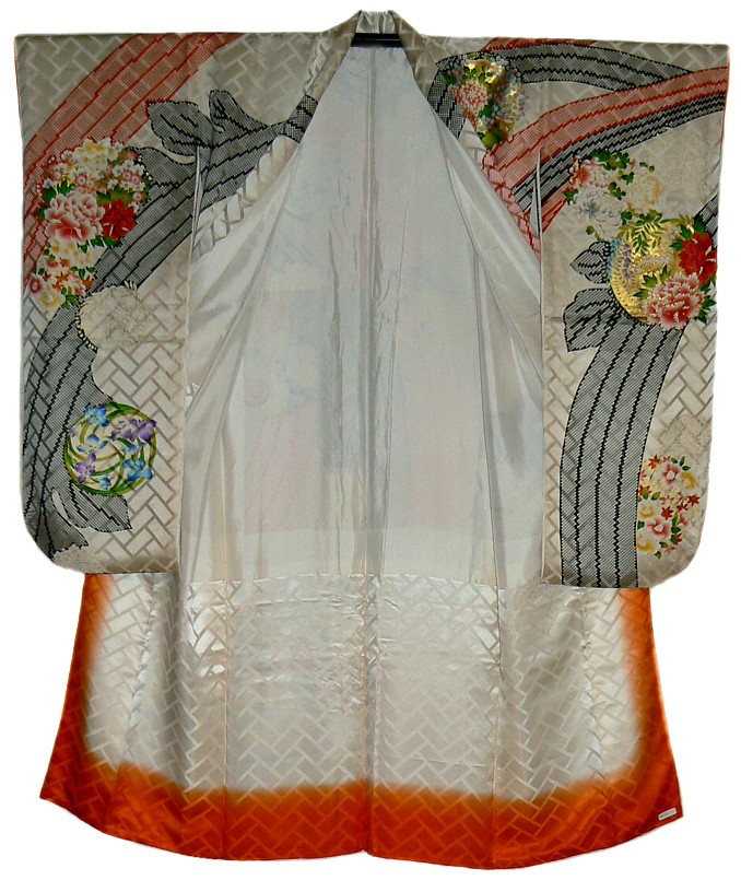 японское шелковое кимоно, подкладка
