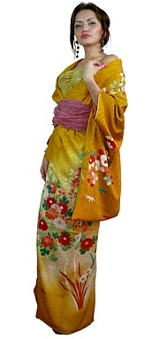 японское традиционное кимоно, шелк, 1930-е гг.