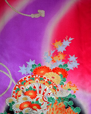 деталь росписи японского кимоно