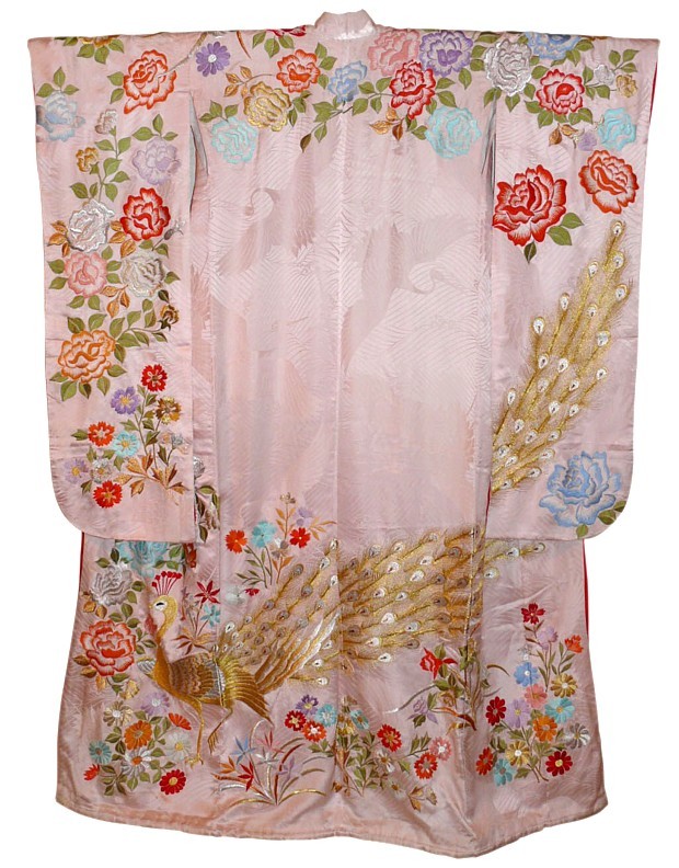 японское свадебное кимоно, шелк, вышивка, 1950-е гг.